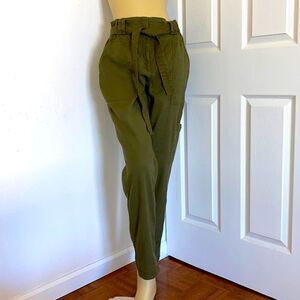 Elevenses Elastic waist Linen Rayon Green Pants